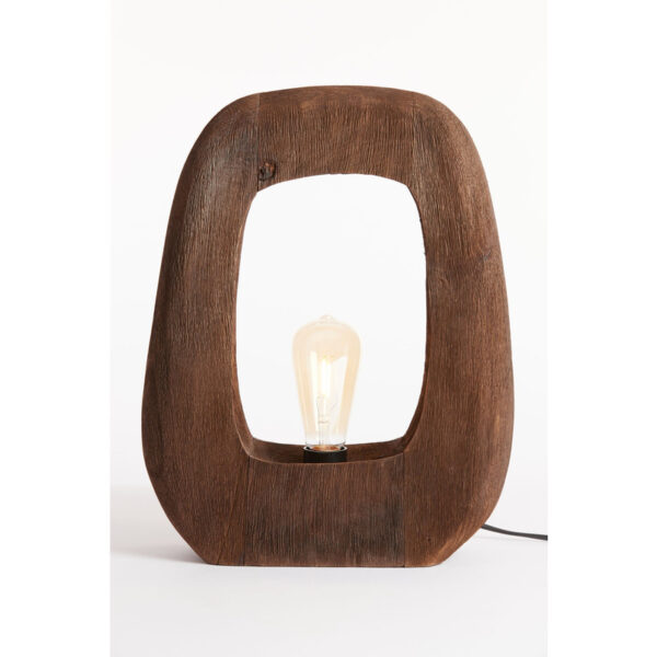 INHOUSE Tafellamp Kelafo medium hout choco bruin Bruin Verlichting