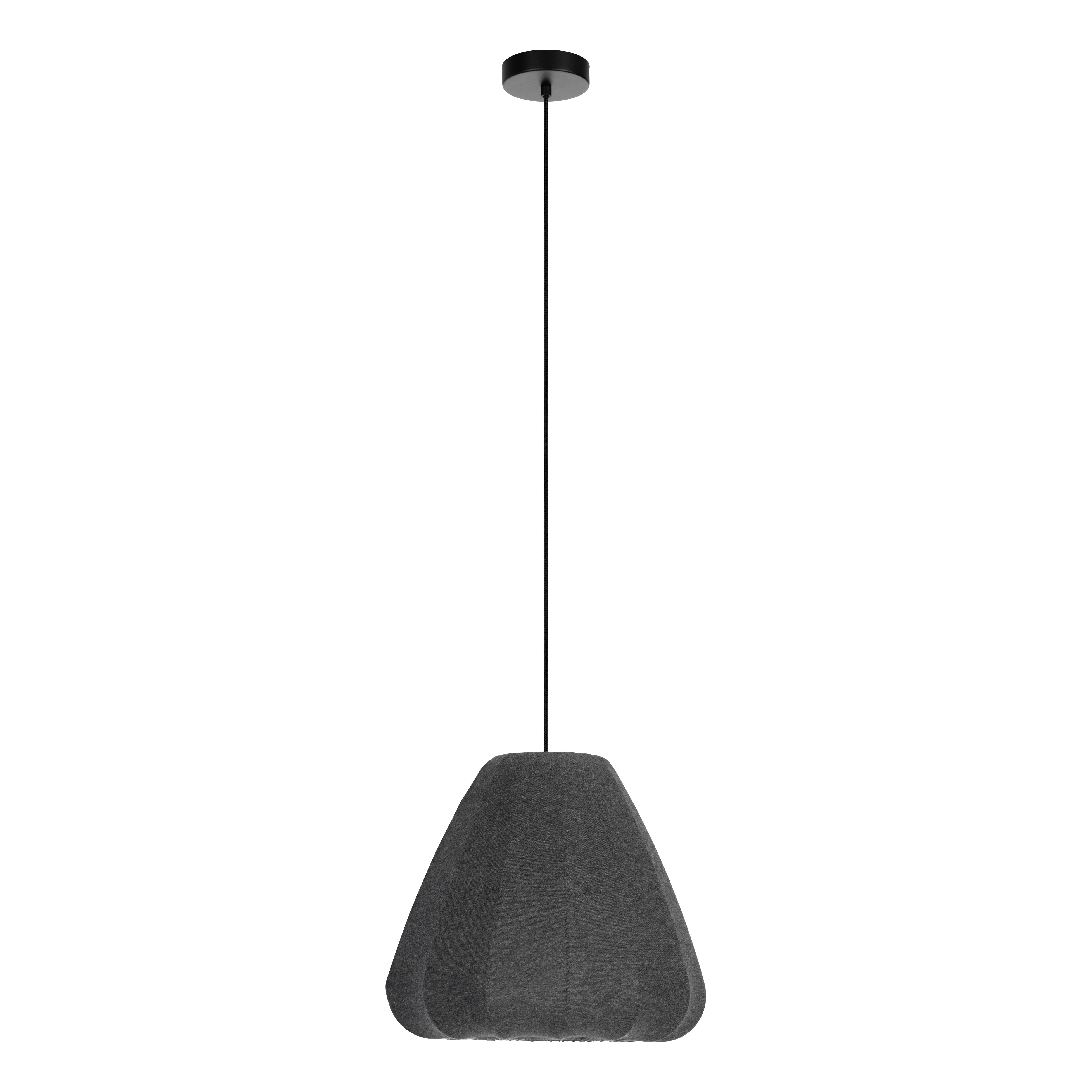 EGLO Barlaston Hanglamp - E27 - Ø 35 cm - Zwart/Grijs - Textiel