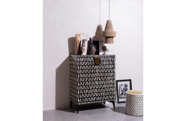 WOOOD Exclusive Neva Sidetable Zwart/wit Zwart