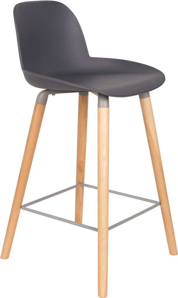 Zuiver Set 2 Barstoelen Albert Kuip Zithoogte 65 Cm - Donkergrijs