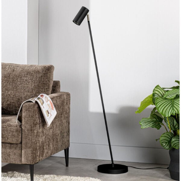 Pronto Wonen Vloerlamp Mirare zwart metaal 1-spots Zwart Verlichting