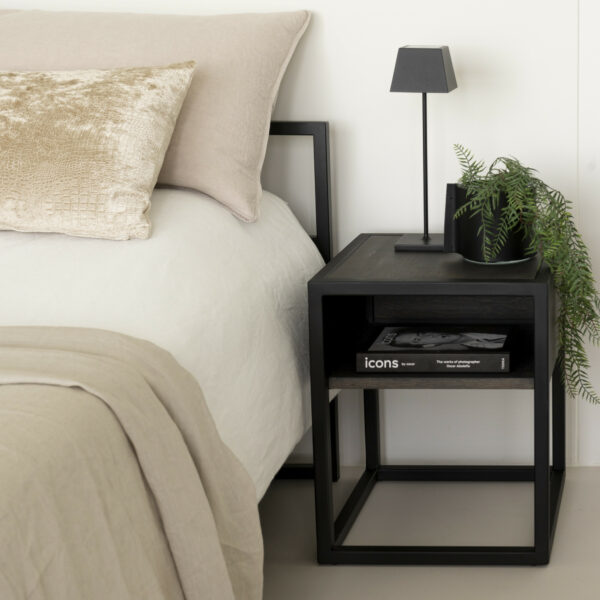 Diva One-nightstand Nachtkast - Grijs / Zwart Spinder Design Nachtkastje TB345-22-15