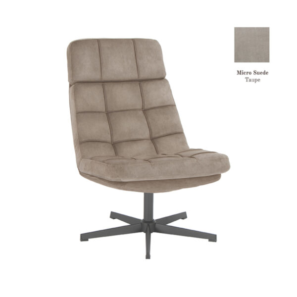 LABEL51 Fauteuil Alvar - Taupe - Micro Suede Taupe Fauteuil