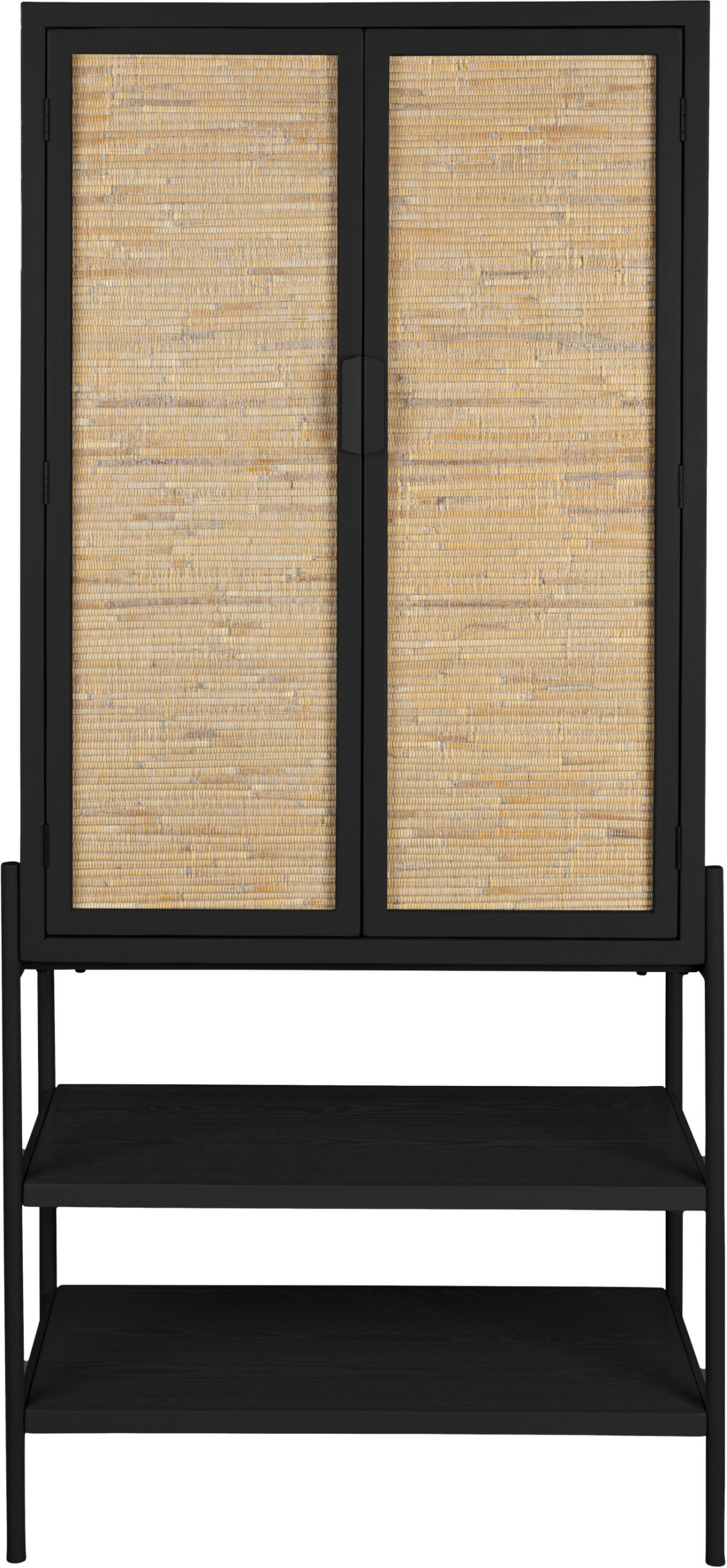Dutchbone Opbergkast 'Yasu' Rattan, 160 x 70cm, kleur Zwart