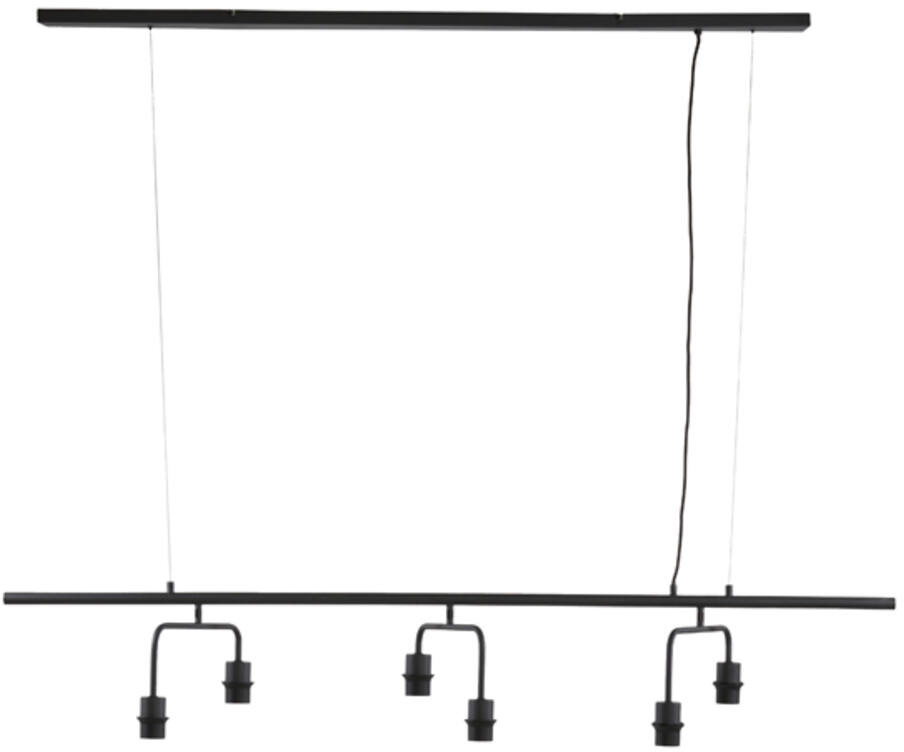 Light & Living Hanglamp 'Edisa' 6-Lamps, kleur Mat Zwart