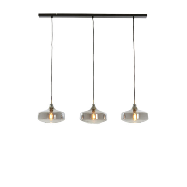 Hanglamp Solna - Antiek Brons+smoke Glas Light & Living Hanglamp 2980012