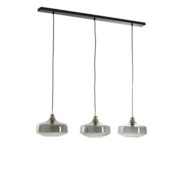 Hanglamp Solna - Antiek Brons+smoke Glas Light & Living Hanglamp 2980012