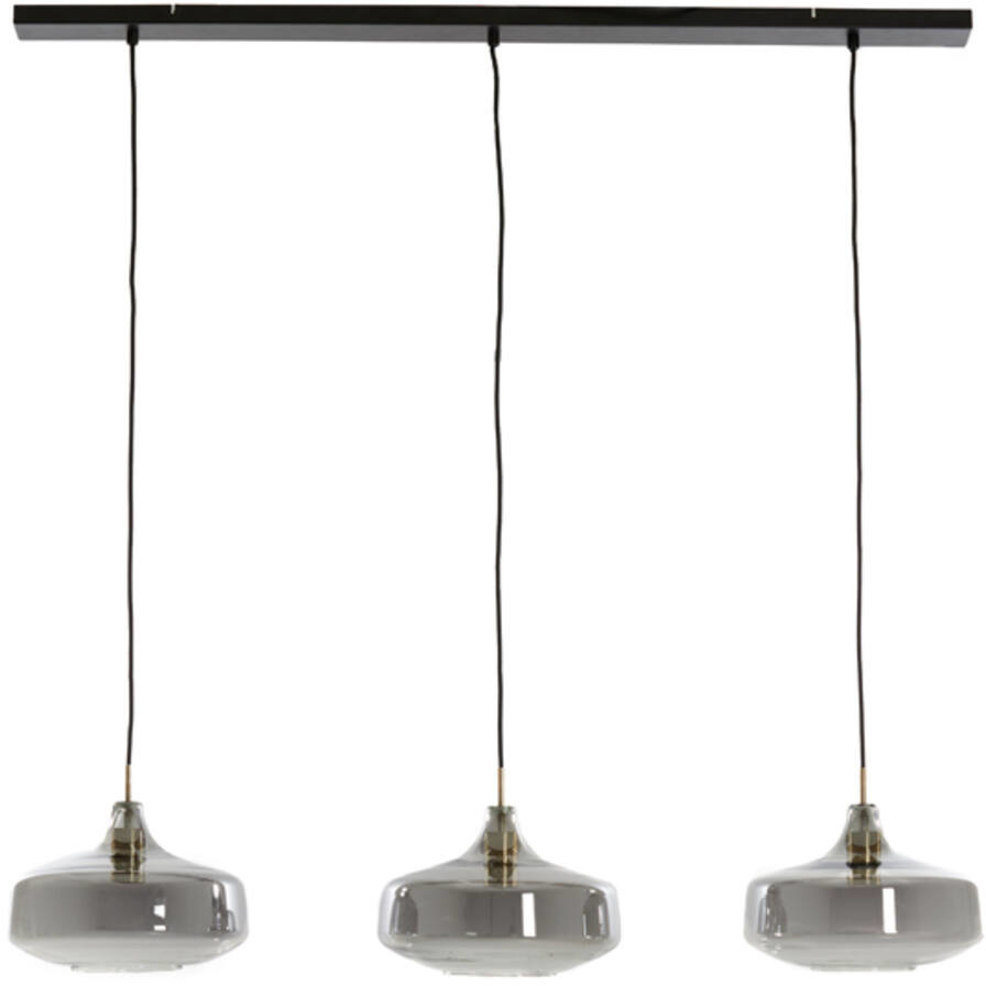Hanglamp Solna - Antiek Brons+smoke Glas Light & Living Hanglamp 2980012
