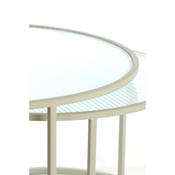 Salontafel Talca - Helder Rib Glas+crème Light & Living Salontafel 5503743