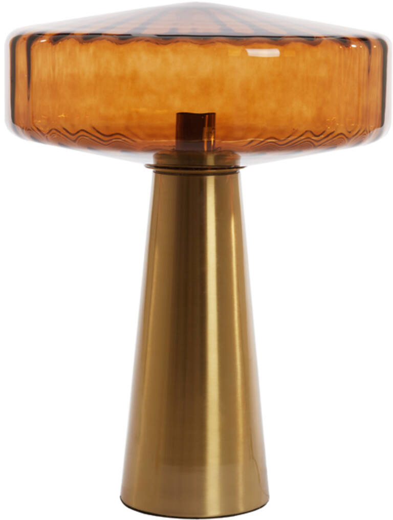 Tafellamp Pleat - Glas Bruin+goud Light & Living Tafellamp 1882264