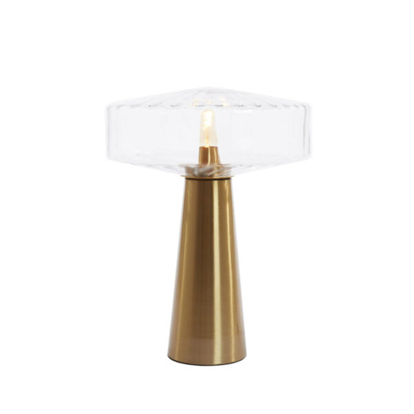 Tafellamp Pleat - Glas Helder+goud Light & Living Tafellamp 1882296