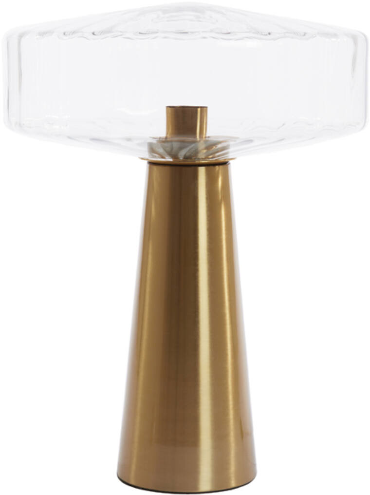Tafellamp Pleat - Glas Helder+goud Light & Living Tafellamp 1882296