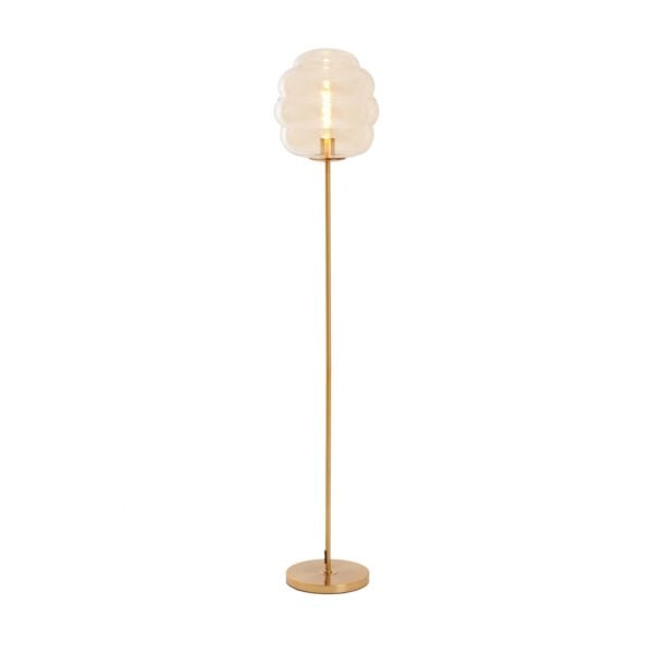 Vloerlamp Misty - Glas Amber+goud Light & Living Vloerlamp 1882783