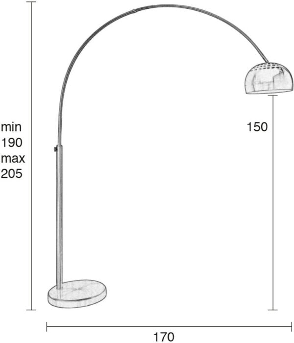 Vloerlamp Metal Bow Brass Zuiver Vloerlamp ZVR5100047