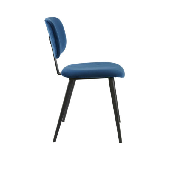 Eetkamerstoel Aaliyah - Velvet Blauw-zwart Light & Living Eetkamerstoel 6776672