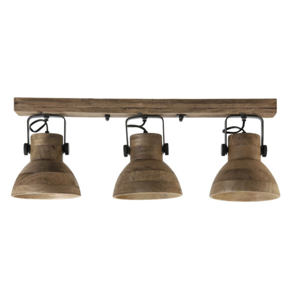 Hang-/wandlamp Ilanio - Hout Bruin+mat Zwart Light & Living Wandlamp 2932684