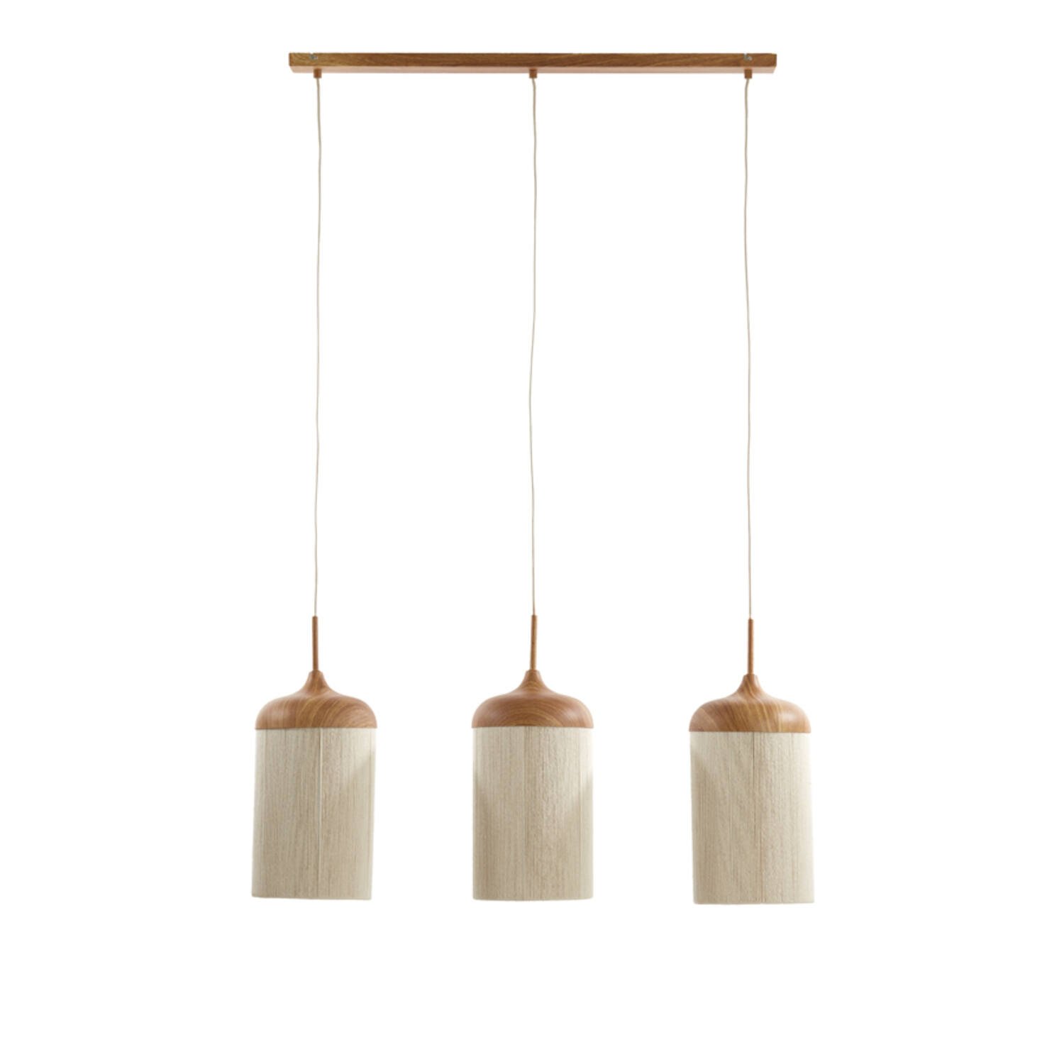 Hanglamp Dania - Hout Print Naturel+touw Crème Light & Living Hanglamp 2980443