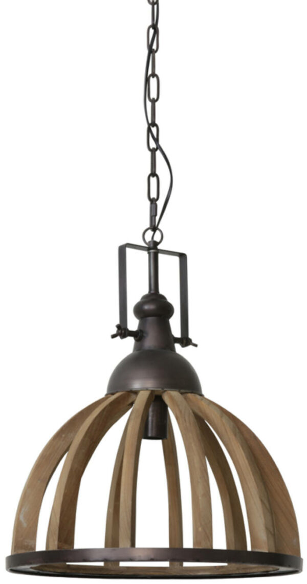 Hanglamp Djem - Hout Kop Zink Light & Living Hanglamp 3097284