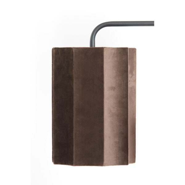 Hanglamp Edisa - Velvet Donker Bruin+mat Zwart Light & Living Hanglamp 2974683