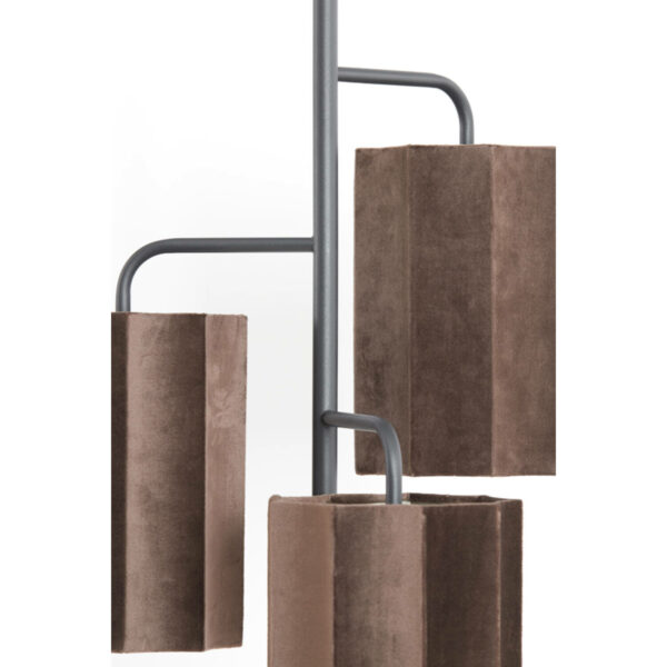 Hanglamp Edisa - Velvet Donker Bruin+mat Zwart Light & Living Hanglamp 2974683