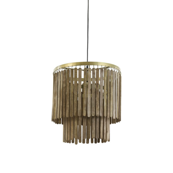 Hanglamp Gularo - Hout Bruin+brons Light & Living Hanglamp 2950464