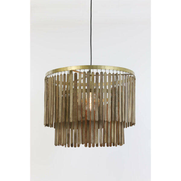 Hanglamp Gularo - Hout Bruin+brons Light & Living Hanglamp 2950564