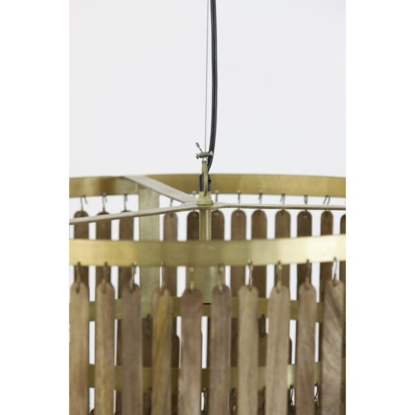 Hanglamp Gularo - Hout Bruin+brons Light & Living Hanglamp 2950564