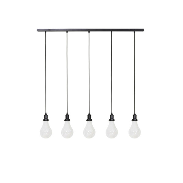 Hanglamp Layana - Mat Zwart+helder Glas Light & Living Hanglamp 2910712