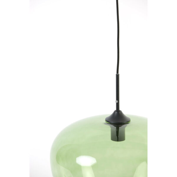 Hanglamp Mayson - Glas Groen-mat Zwart Light & Living Hanglamp 2952481