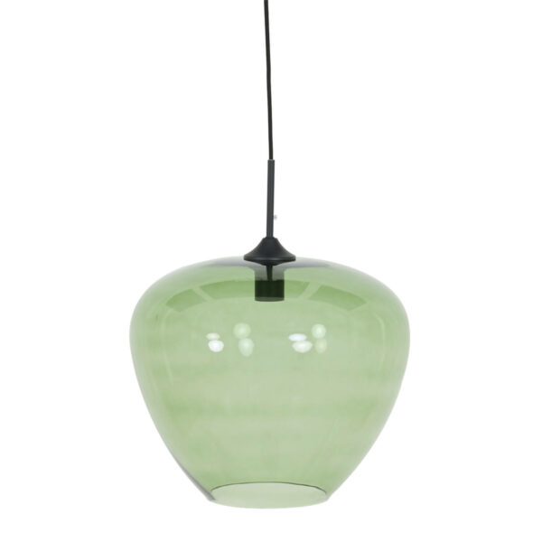 Hanglamp Mayson - Glas Groen-mat Zwart Light & Living Hanglamp 2952481