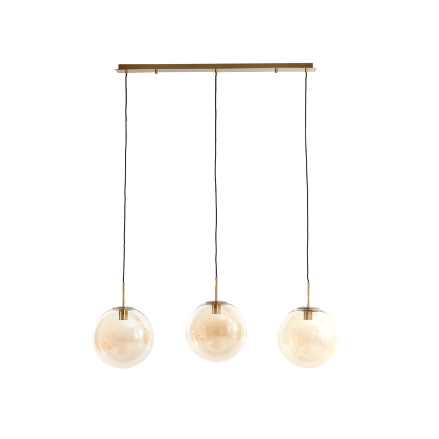 Light&living Hanglamp 3L 120x30x30 cm MEDINA glas amber+goud