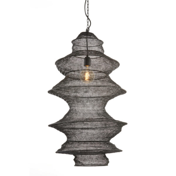 Hanglamp Nakisha - Mat Zwart Light & Living Hanglamp 2973912