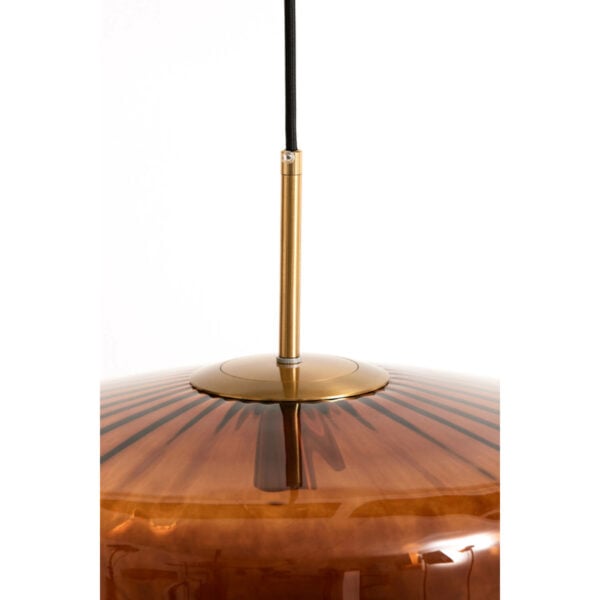 Hanglamp Pleat - Glas Bruin+goud Light & Living Hanglamp 2972064