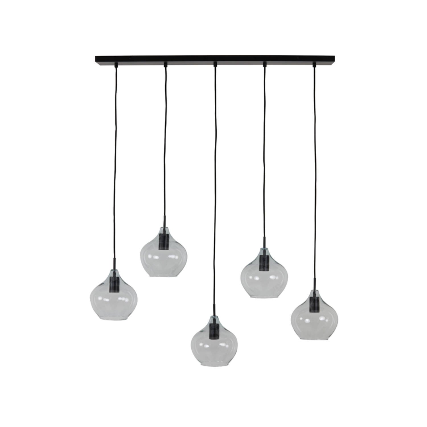 Hanglamp Rakel - Mat Zwart+helder Light & Living Hanglamp 2937612