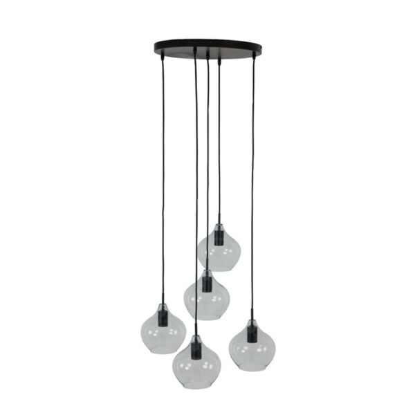 Hanglamp Rakel - Mat Zwart+helder Light & Living Hanglamp 2948912