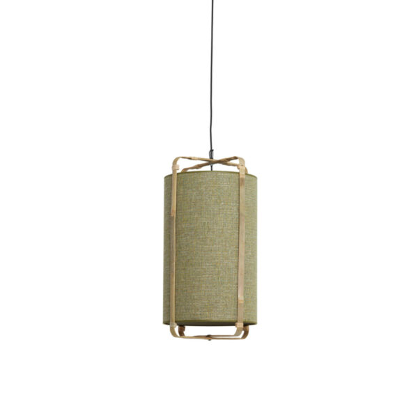 Hanglamp Sendai - Groen+bamboe Naturel Light & Living Hanglamp 2972876