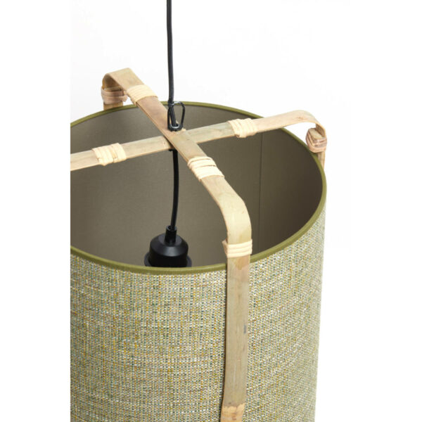 Hanglamp Sendai - Groen+bamboe Naturel Light & Living Hanglamp 2972876