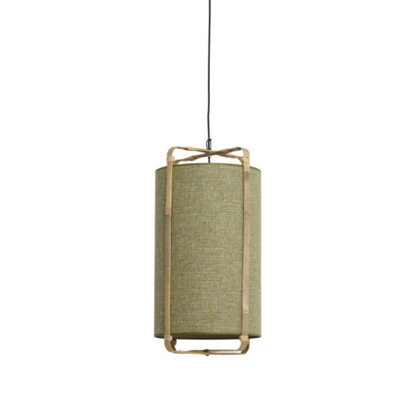 Hanglamp Sendai - Groen+bamboe Naturel Light & Living Hanglamp 2972976