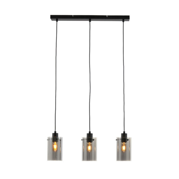 Hanglamp Vancouver - Mat Zwart-smoke Glas Light & Living Hanglamp 3049625