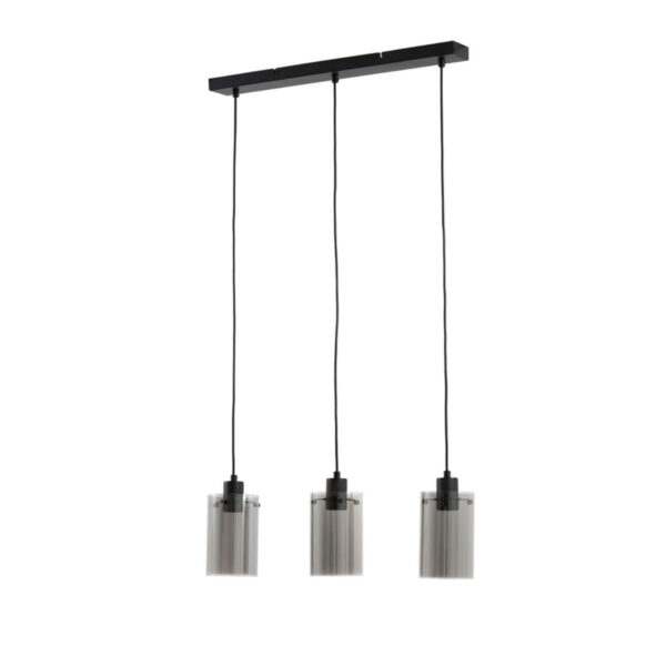 Hanglamp Vancouver - Mat Zwart-smoke Glas Light & Living Hanglamp 3049625