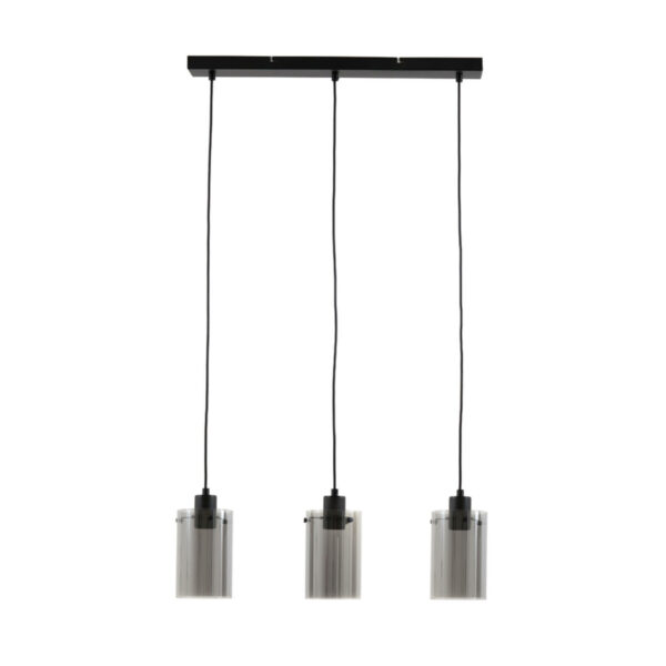 Hanglamp Vancouver - Mat Zwart-smoke Glas Light & Living Hanglamp 3049625