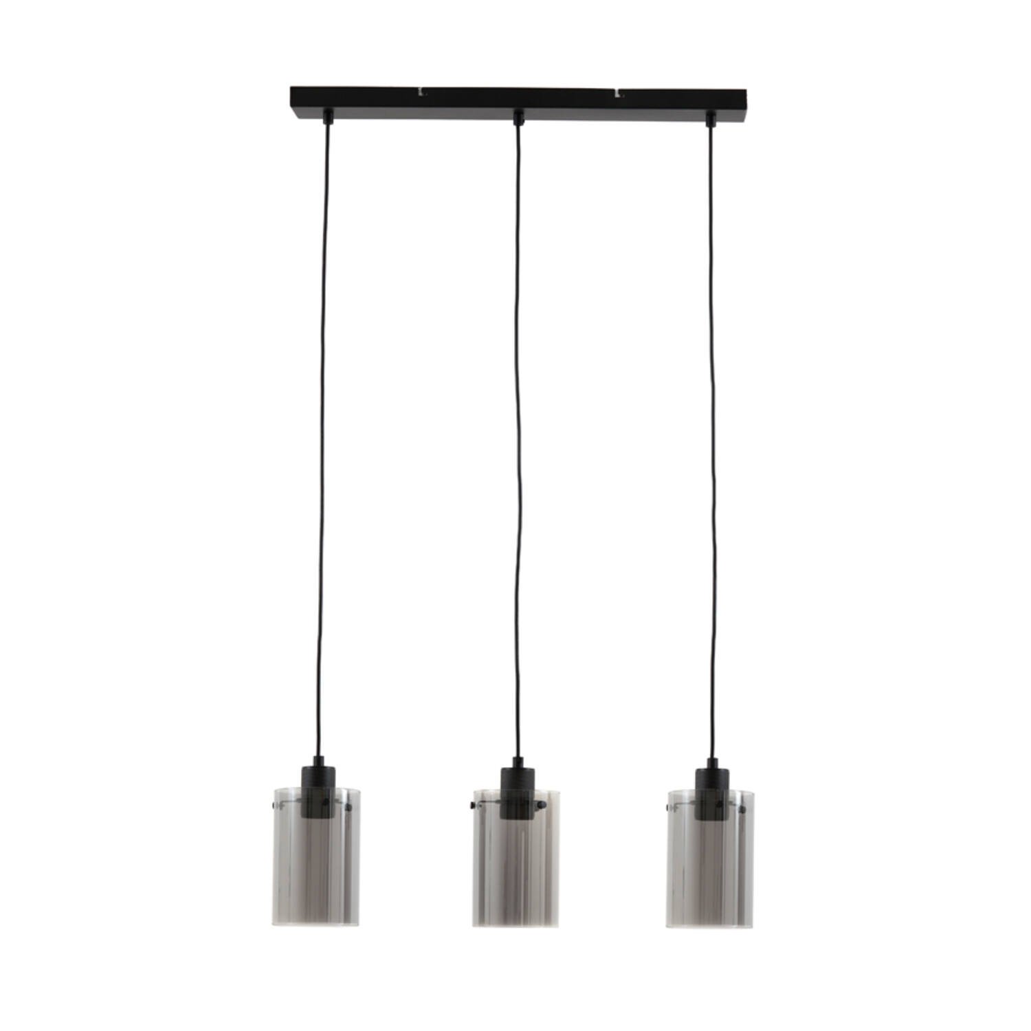 Hanglamp Vancouver - Mat Zwart-smoke Glas Light & Living Hanglamp 3049625