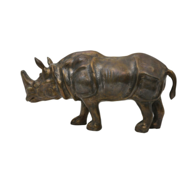 Ornament Rhino - Antiek Brons Light & Living Beeld 6939318