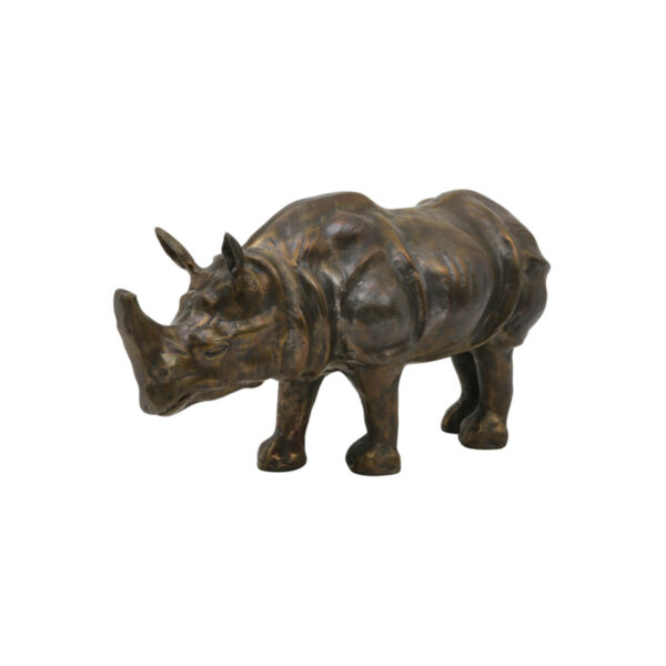 Ornament Rhino - Antiek Brons Light & Living Beeld 6939318