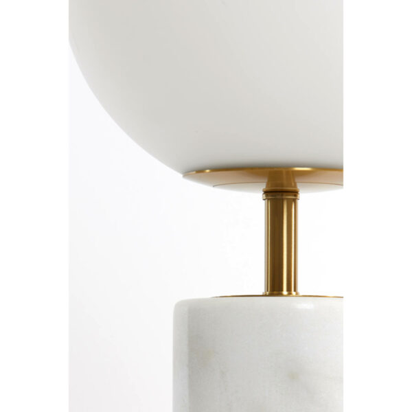 Tafellamp Medina - Antiek Brons+glas Mat Wit Light & Living Tafellamp 1874226