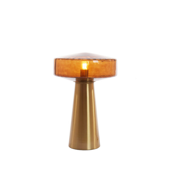 Tafellamp Pleat - Glas Bruin+goud Light & Living Tafellamp 1882164