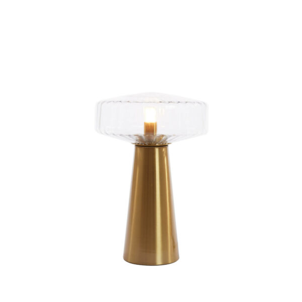 Tafellamp Pleat - Glas Helder+goud Light & Living Tafellamp 1882196