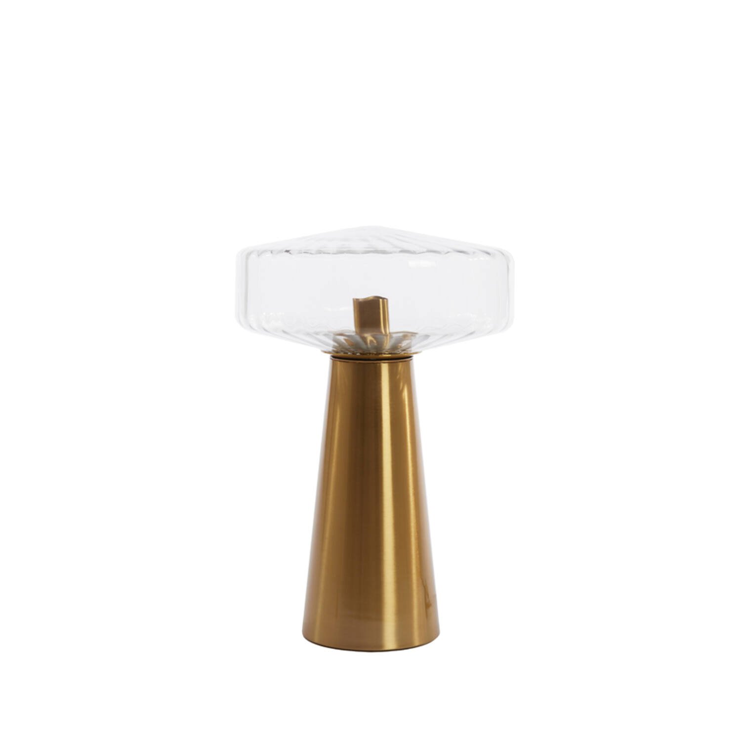 Tafellamp Pleat - Glas Helder+goud Light & Living Tafellamp 1882196