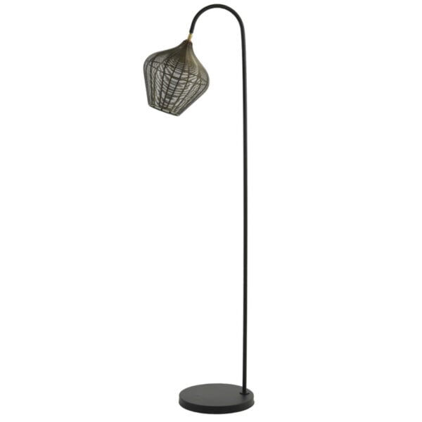 Vloerlamp Alvaro - Antiek Brons+mat Zwart Light & Living Vloerlamp 8213018