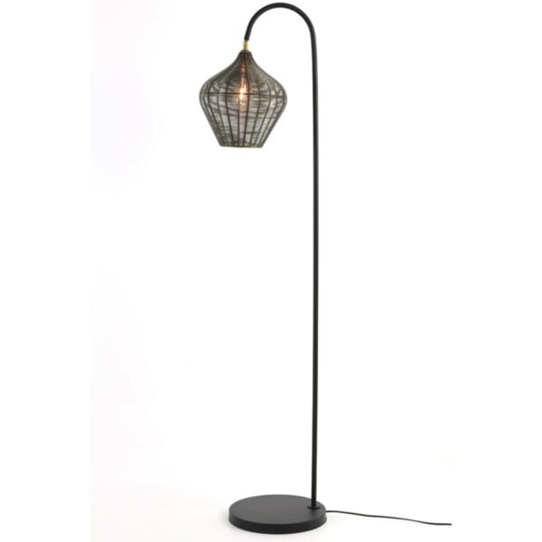 Vloerlamp Alvaro - Antiek Brons+mat Zwart Light & Living Vloerlamp 8213018